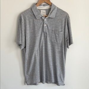 Billy Reid Gray Polo Shirt with Classic Collar and Short Sleeves